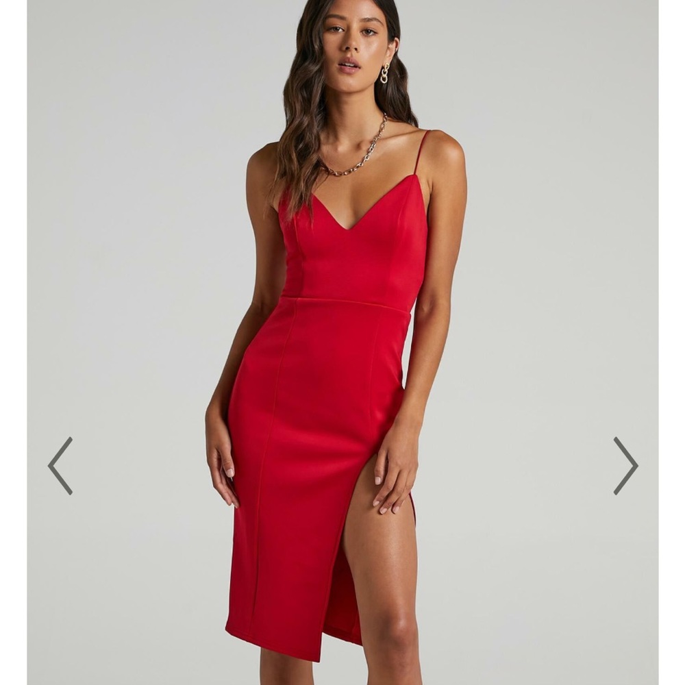 Showpo Red Big Ideas Dress NWT